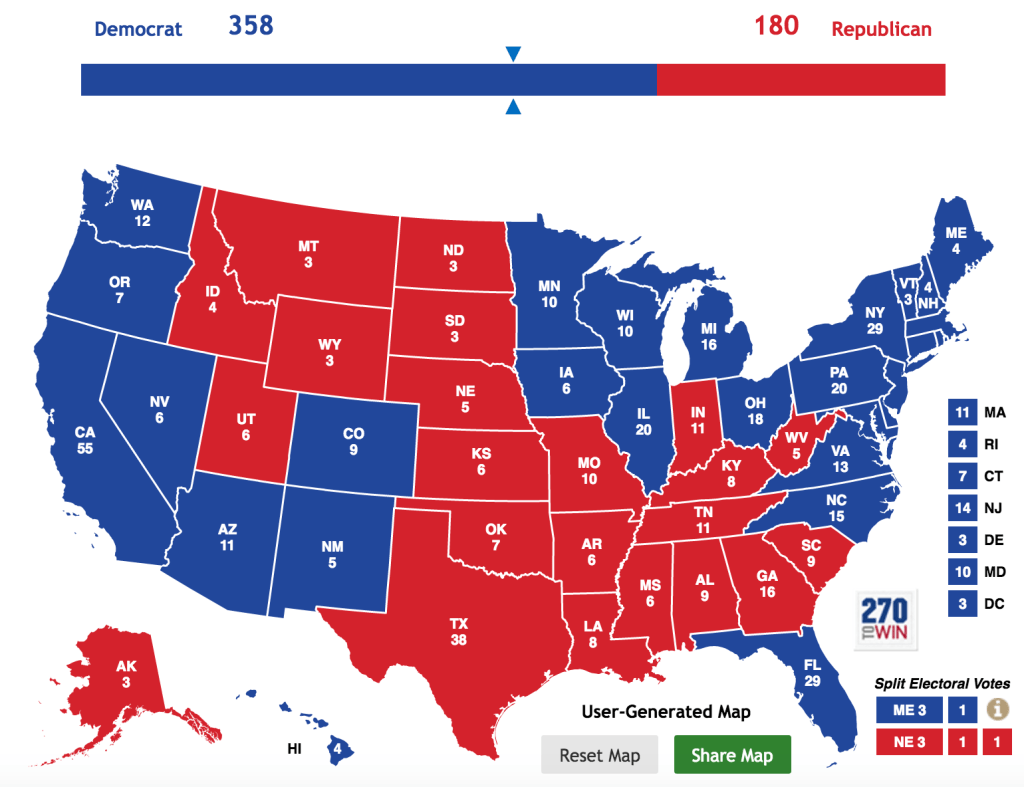 What will the electoral map look like according to PredictIt markets?
